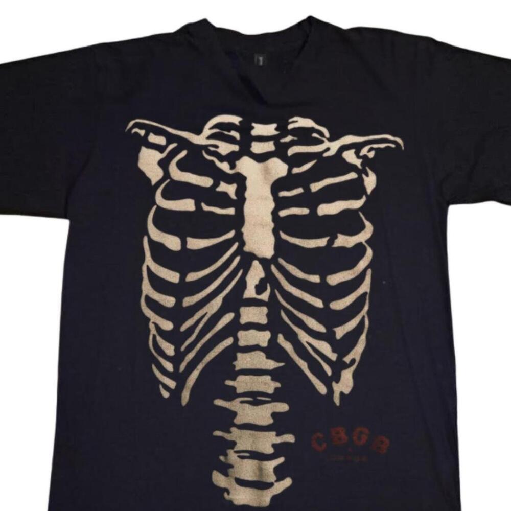 Black Gildan Heavy Cotton Skeleton T Shirt